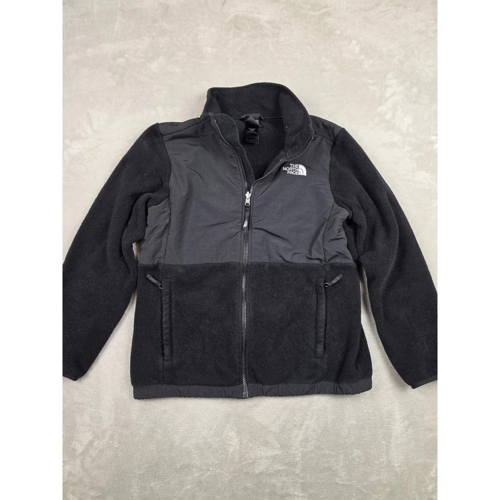 The North Face Denali Fleece Jacket Girls XL 18 Black Full Zip Outdoor Coat
